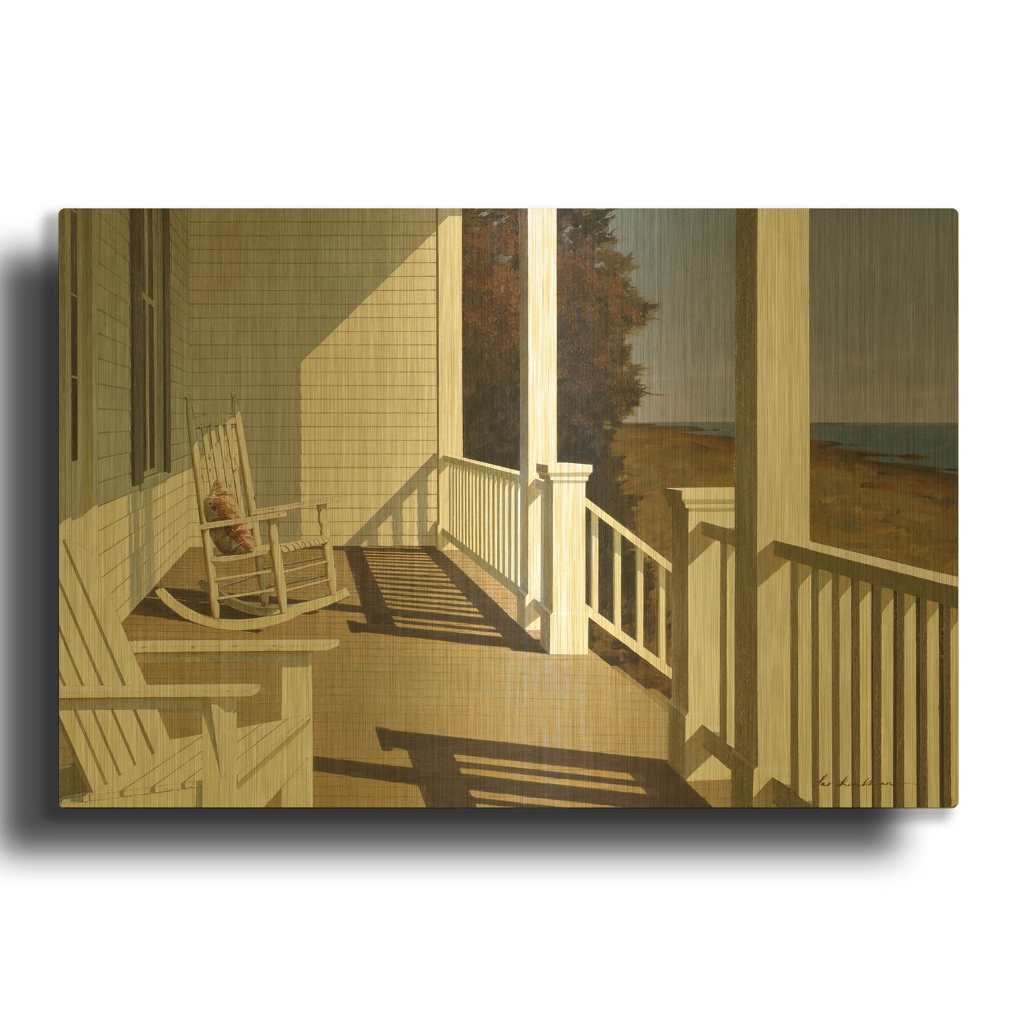 'Porch 6' By Zhen-Huan Lu Gold Metal Wall Art
