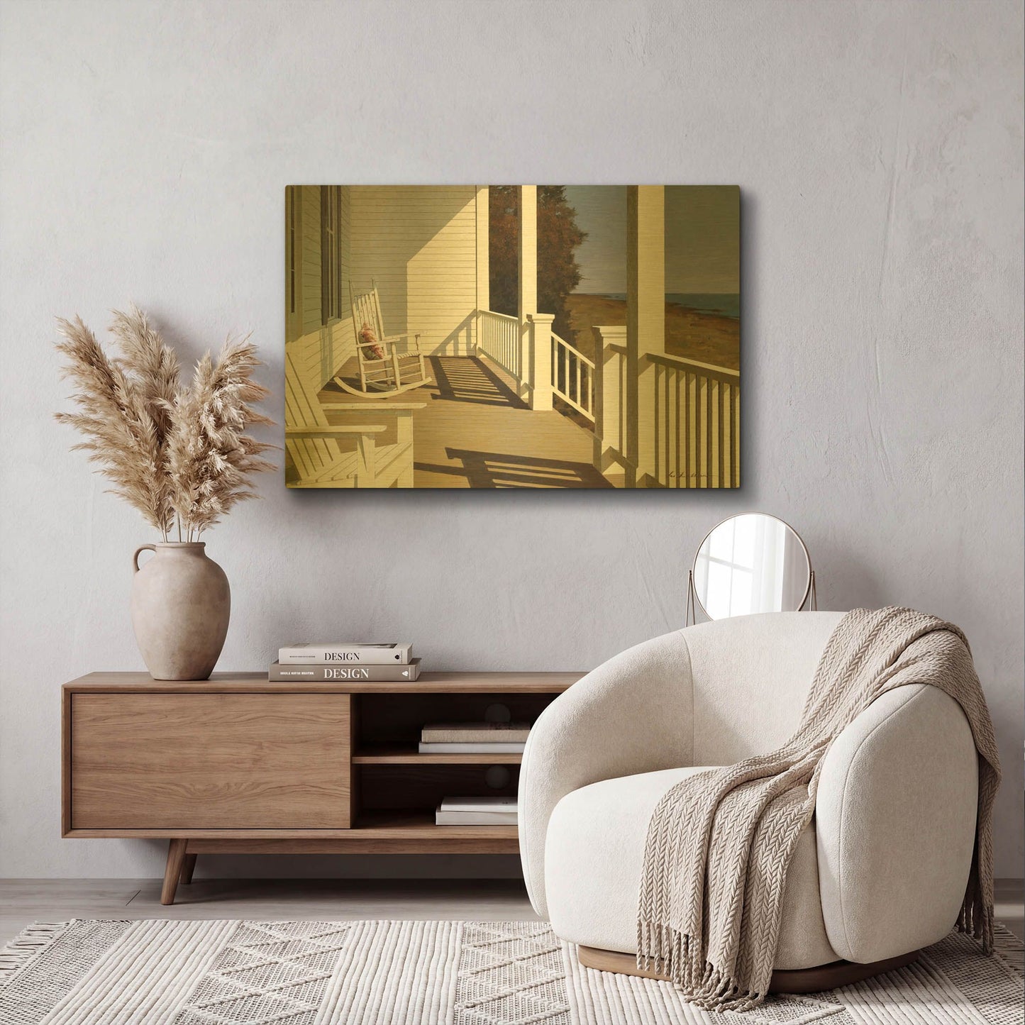'Porch 6' By Zhen-Huan Lu Gold Metal Wall Art
