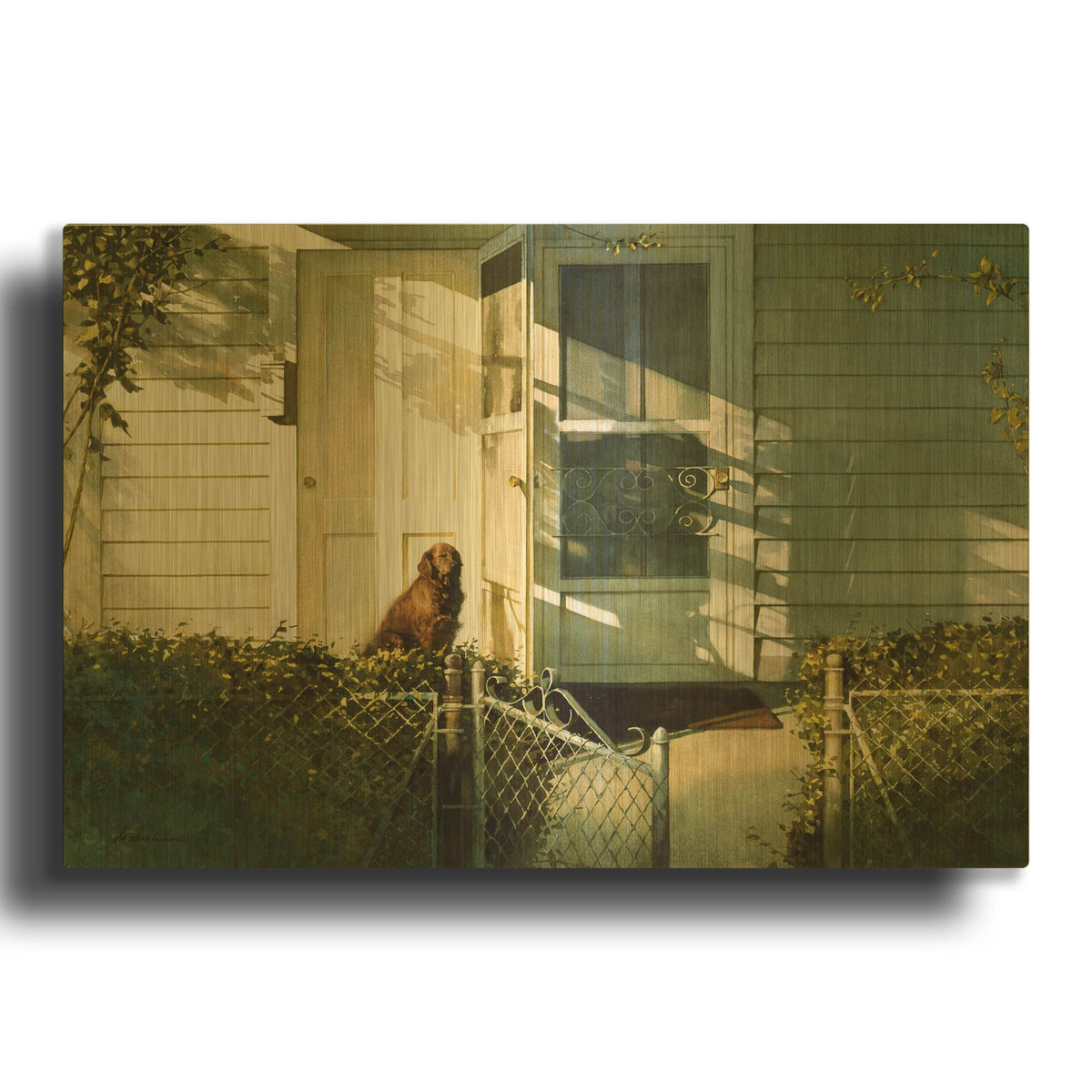 'Patiently Waiting' By Zhen-Huan Lu Gold Metal Wall Art