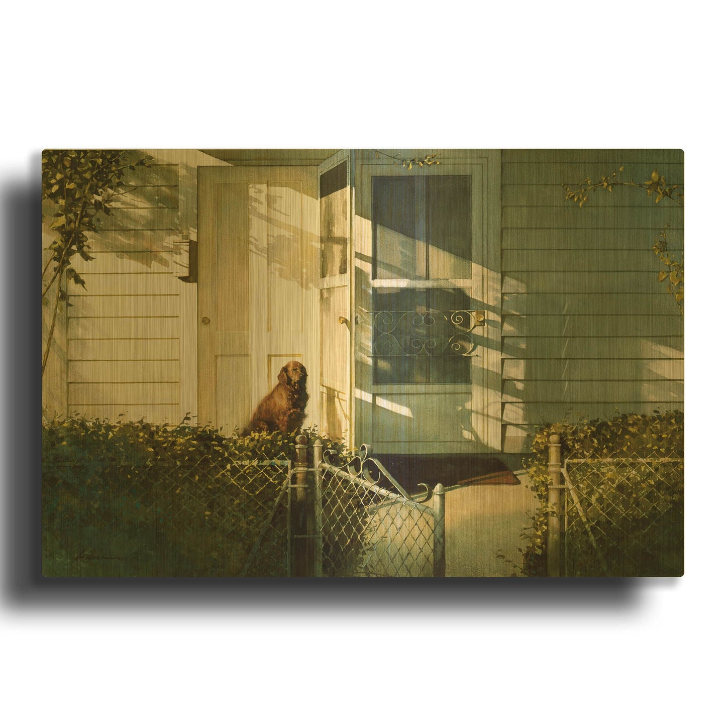 'Patiently Waiting' By Zhen-Huan Lu Gold Metal Wall Art