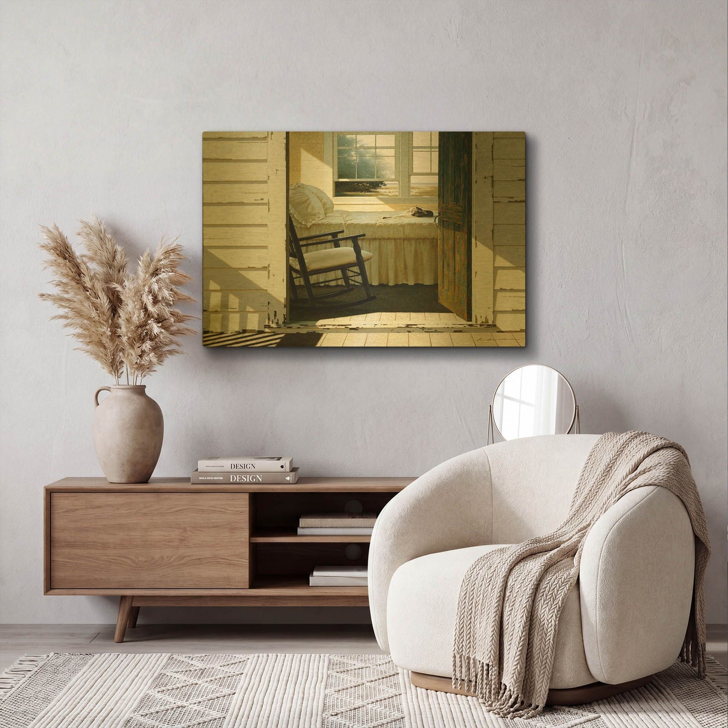 'Beach House Cat' By Zhen-Huan Lu Gold Metal Wall Art