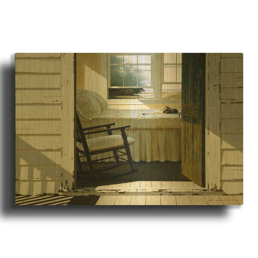 'Beach House Cat' By Zhen-Huan Lu Gold Metal Wall Art
