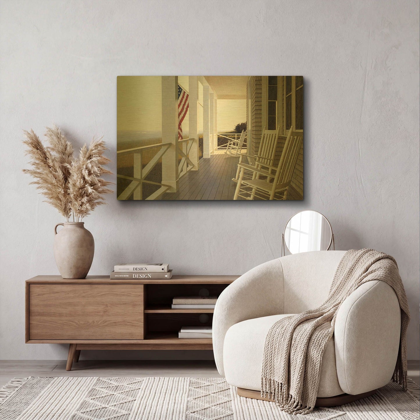 'Sitting' By Zhen-Huan Lu Gold Metal Wall Art