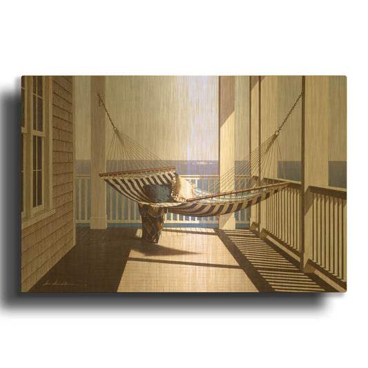 'Sunlit Hammock II' By Zhen-Huan Lu Gold Metal Wall Art