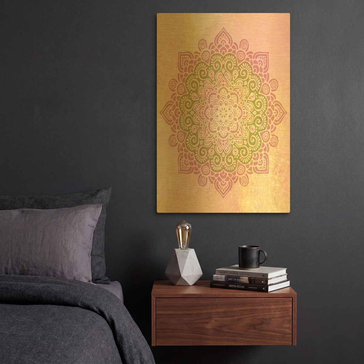 'Mandala Space 2' By Sabrina Balbuena Gold Metal Wall Art
