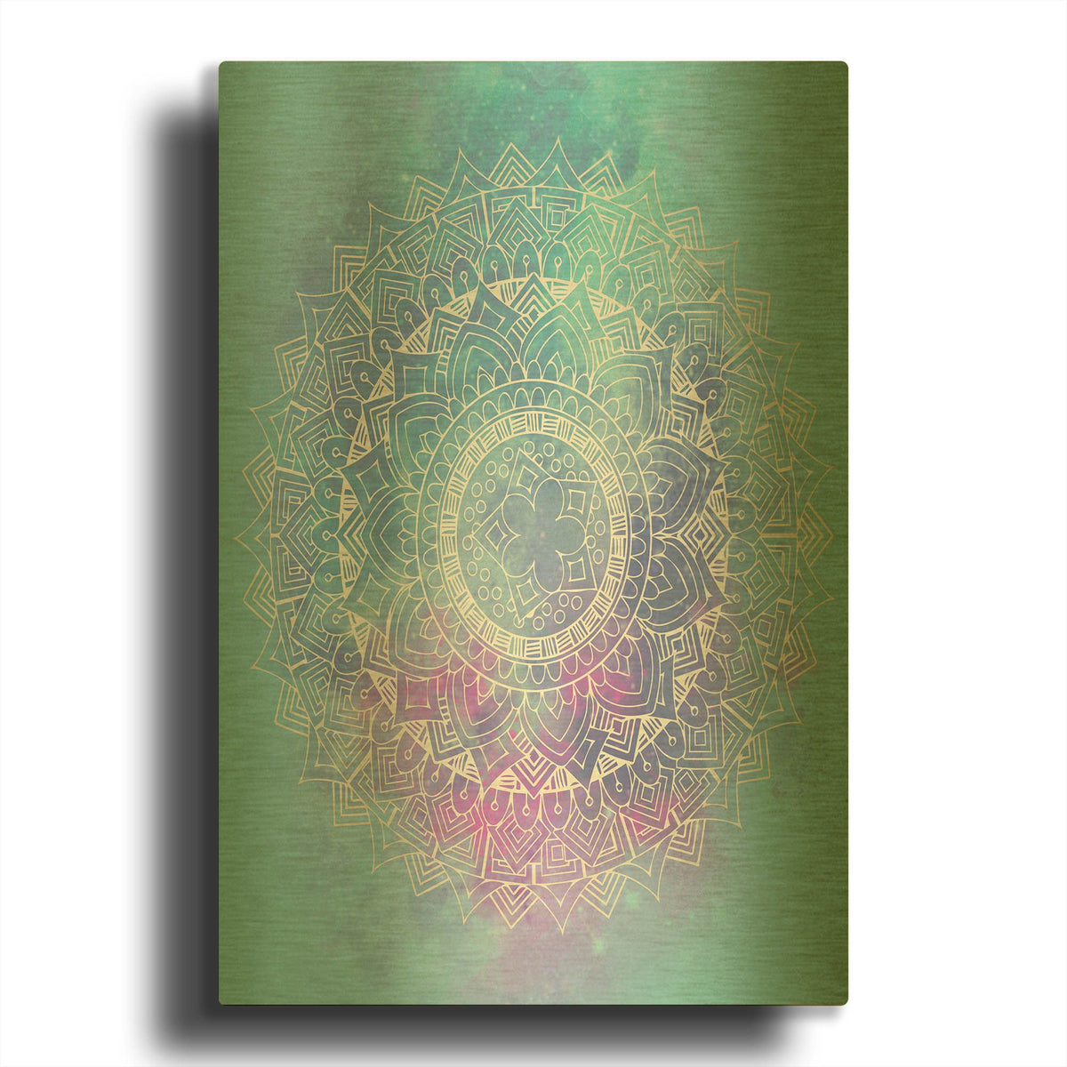 'Blue Mandala' By Sabrina Balbuena Gold Metal Wall Art