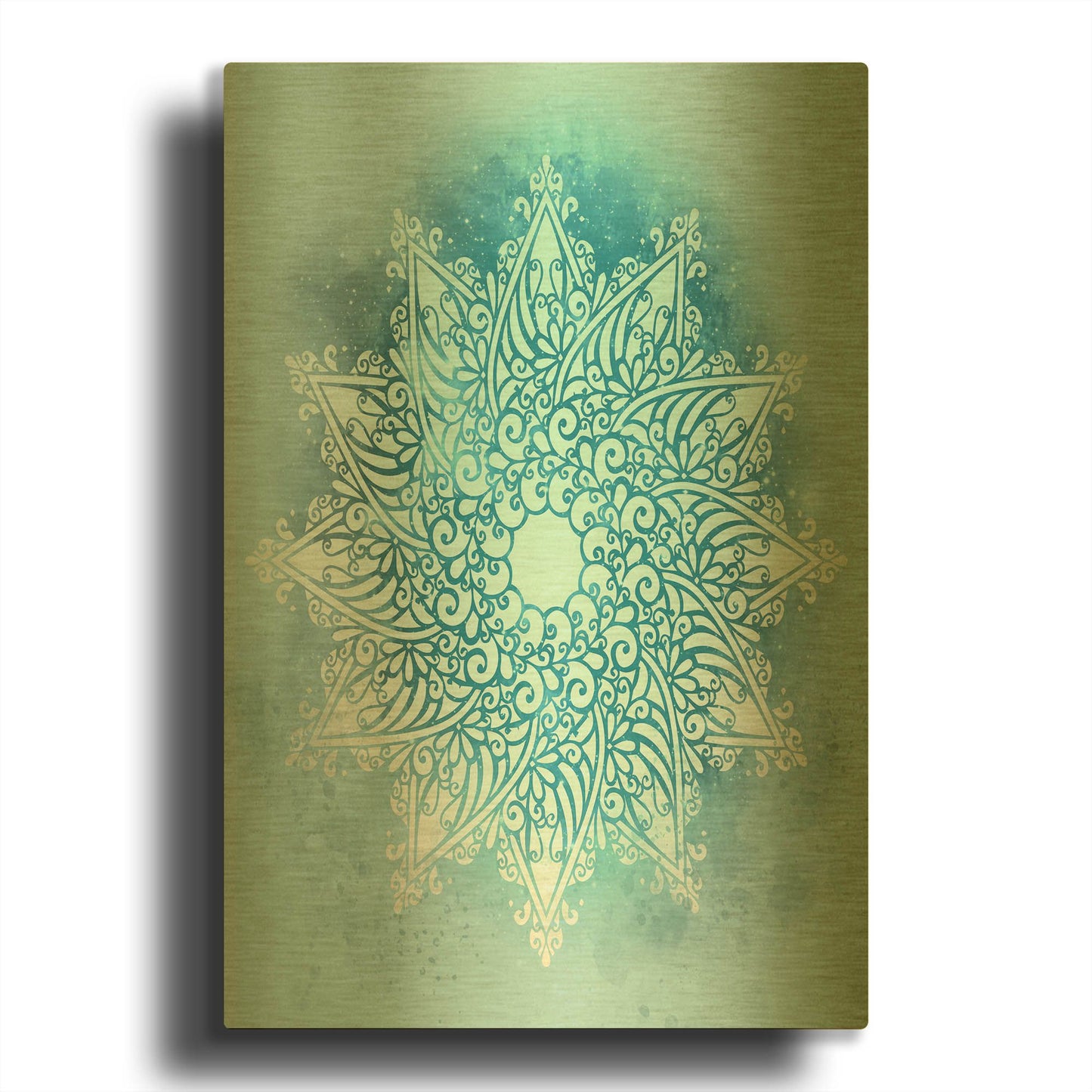 'Blue Mandala Stars' By Sabrina Balbuena Gold Metal Wall Art