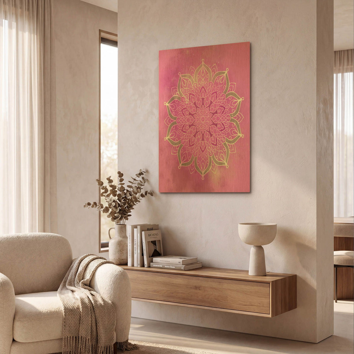 'Purple Mandala Stars' By Sabrina Balbuena Gold Metal Wall Art