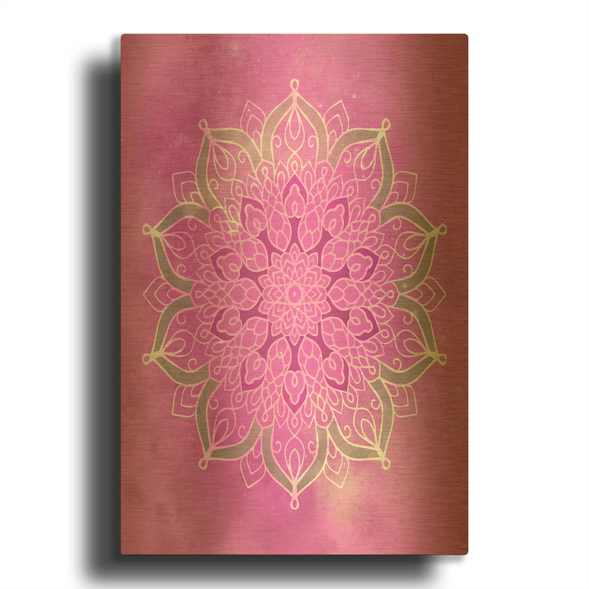 'Purple Mandala Stars' By Sabrina Balbuena Gold Metal Wall Art