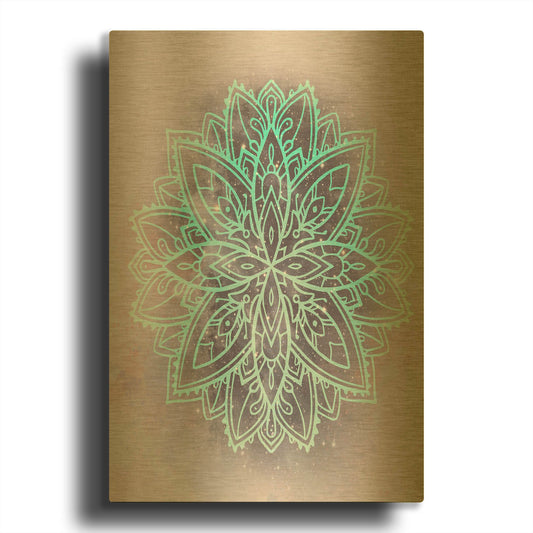 'Mandala Blue Space' By Sabrina Balbuena Gold Metal Wall Art