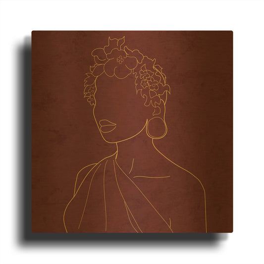 'Africa Live Collection-African Woman' By Sabrina Balbuena Gold Metal Wall Art