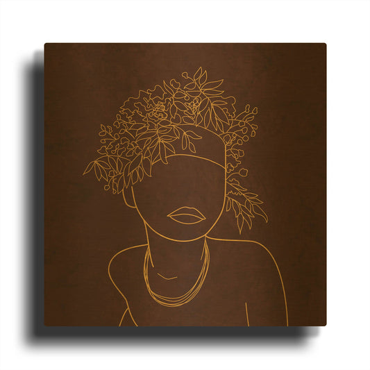 'Africa Live Collection-African Boy' By Sabrina Balbuena Gold Metal Wall Art