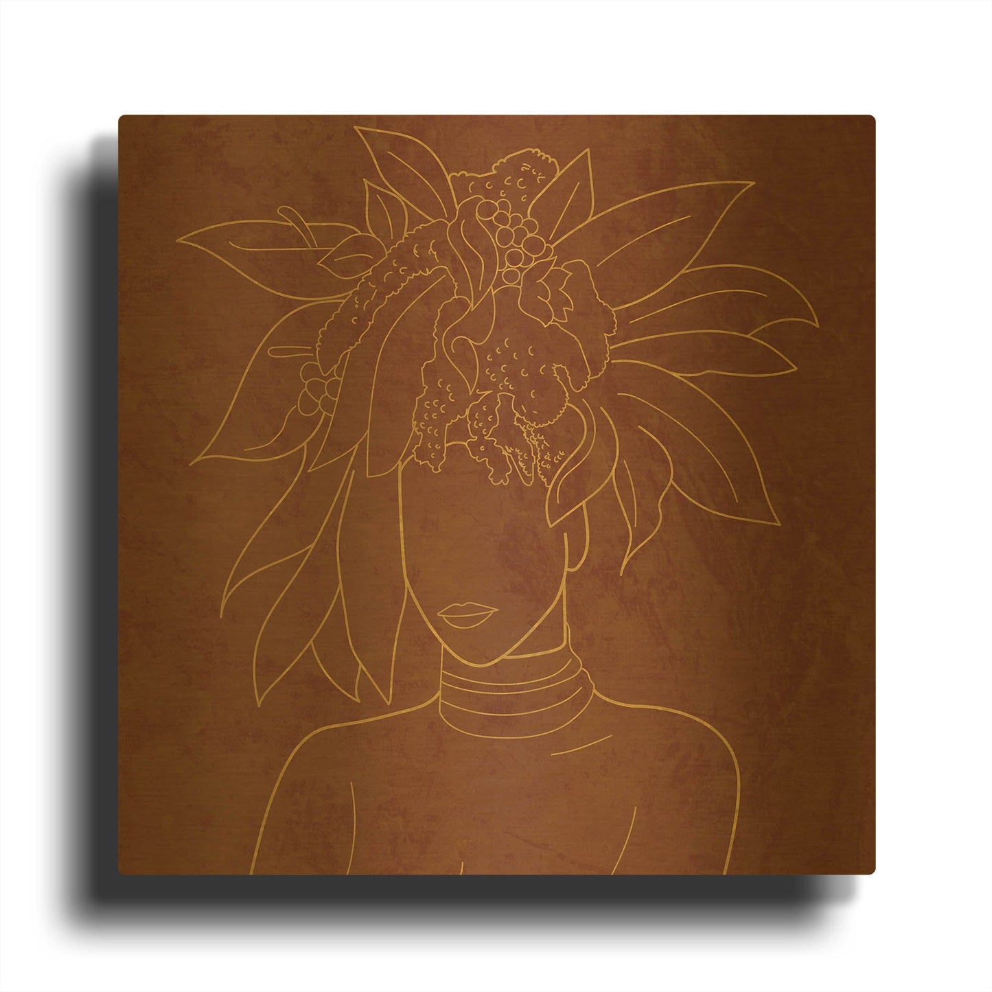 'Africa Live Collection-African Girl' By Sabrina Balbuena Gold Metal Wall Art