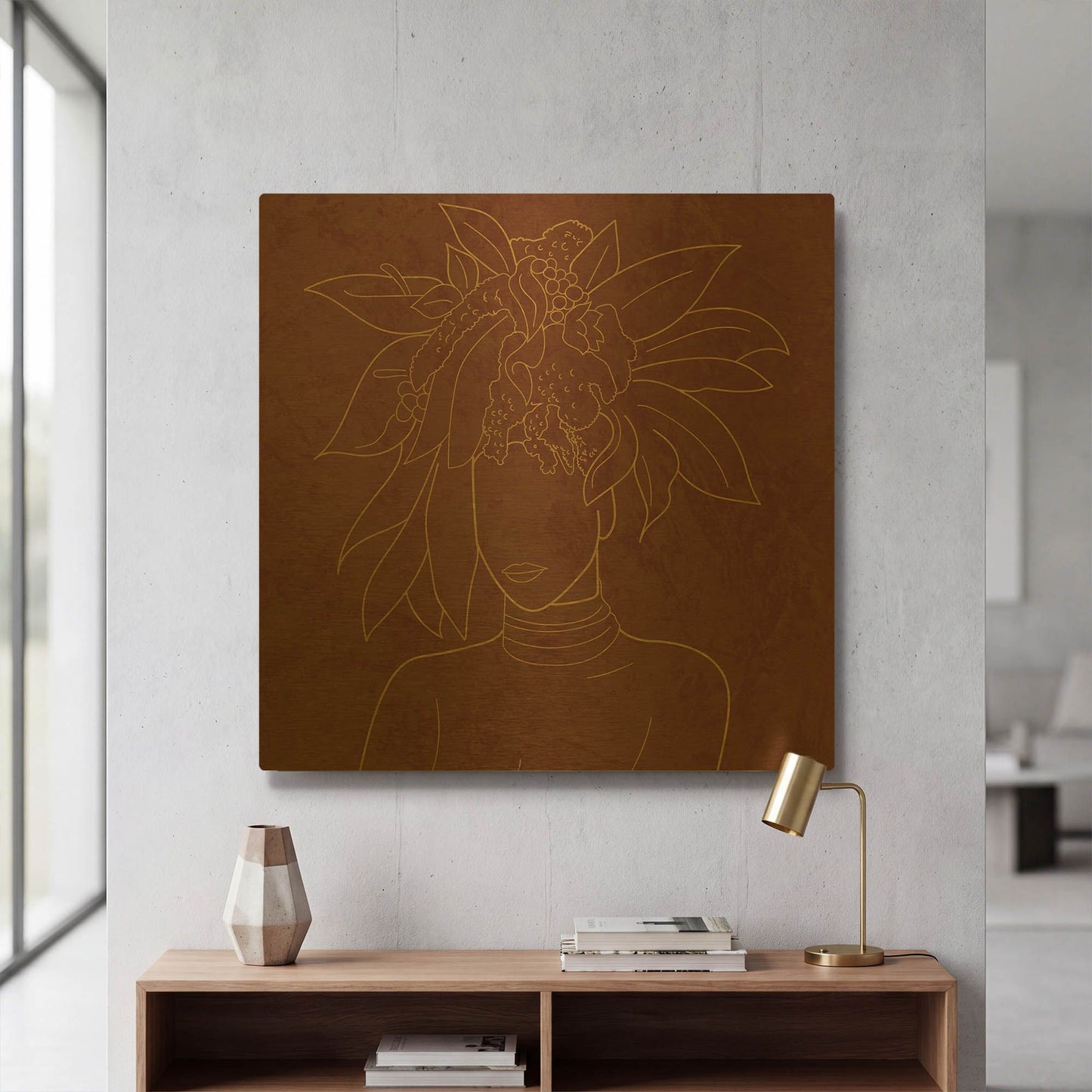 'Africa Live Collection-African Girl' By Sabrina Balbuena Gold Metal Wall Art