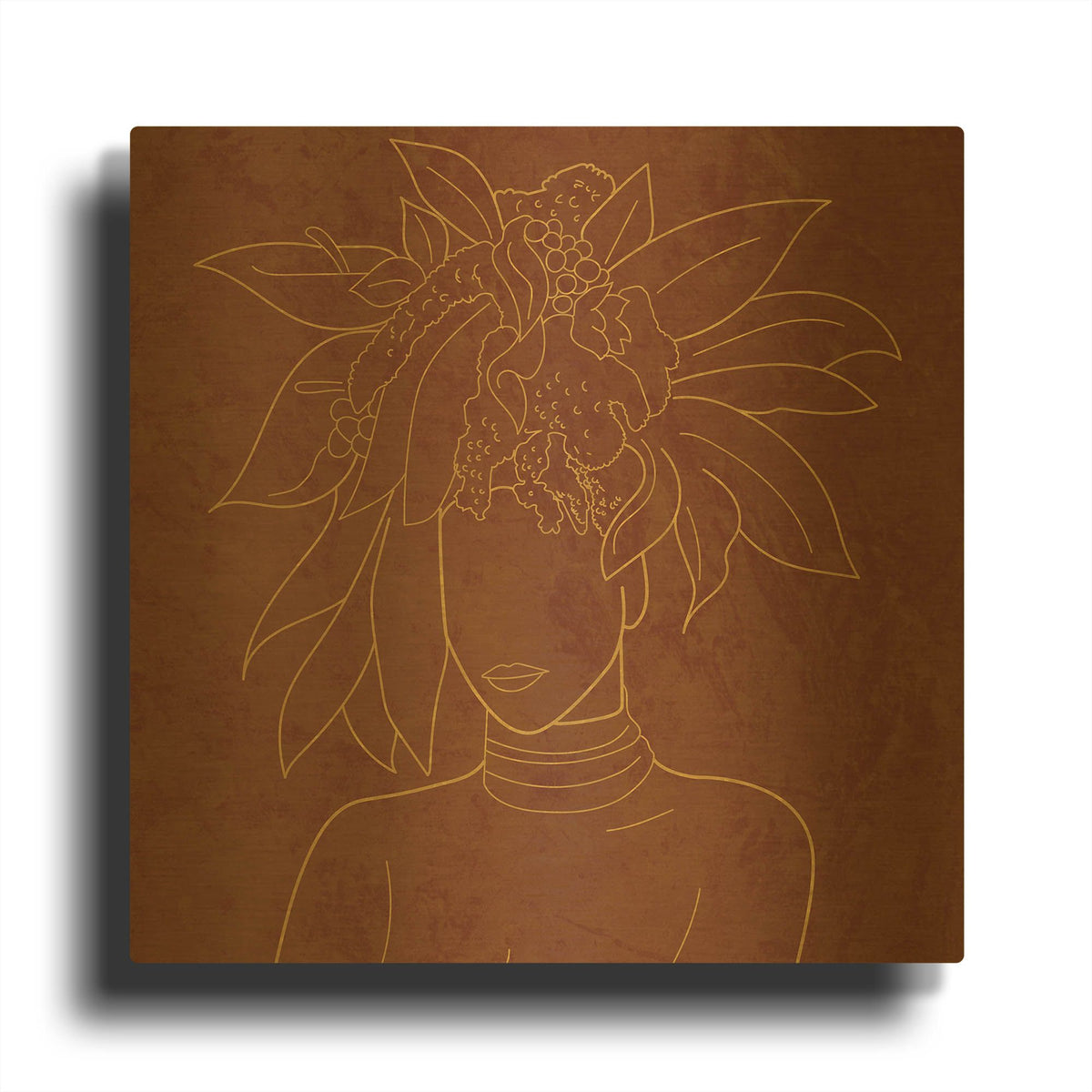 'Africa Live Collection-African Girl' By Sabrina Balbuena Gold Metal Wall Art