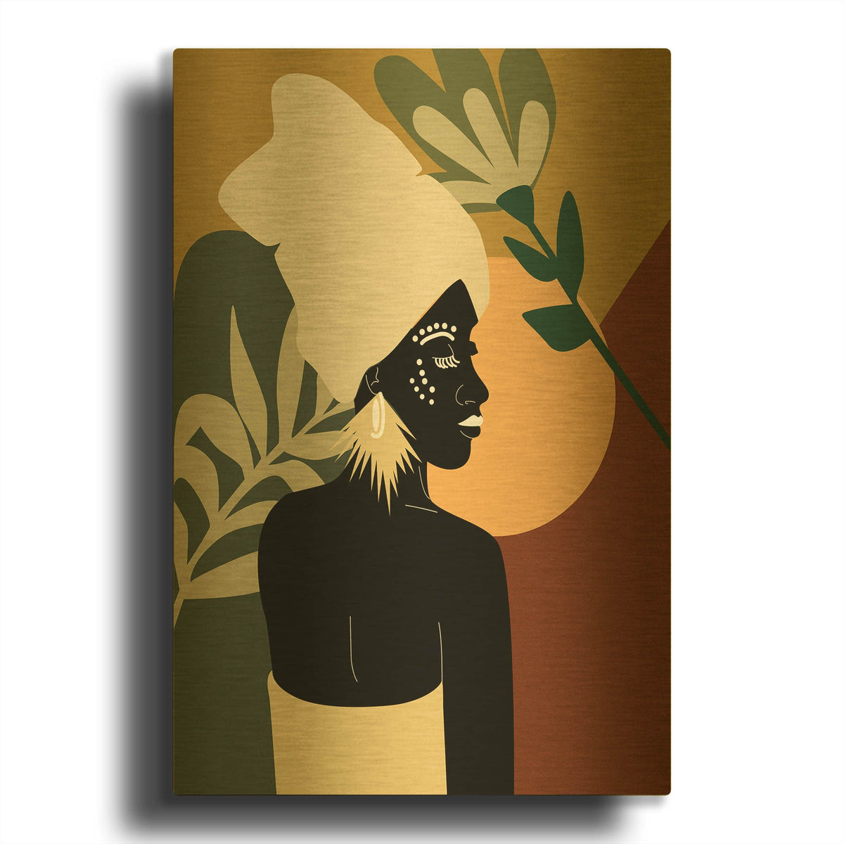 'Black Lives Matter-African Woman' By Sabrina Balbuena Gold Metal Wall Art