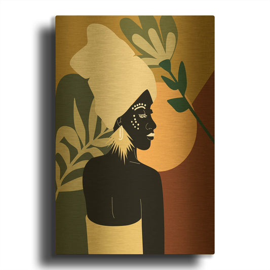 'Black Lives Matter-African Woman' By Sabrina Balbuena Gold Metal Wall Art