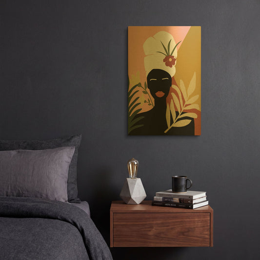 'Black Lives Matter-Tropical Woman' By Sabrina Balbuena Gold Metal Wall Art