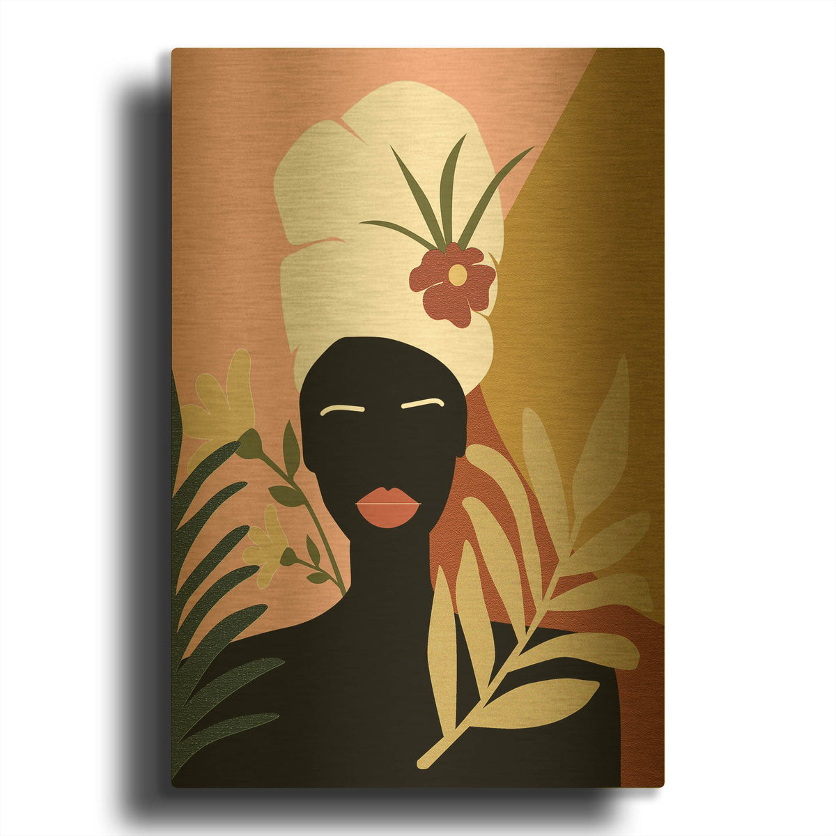 'Black Lives Matter-Tropical Woman' By Sabrina Balbuena Gold Metal Wall Art