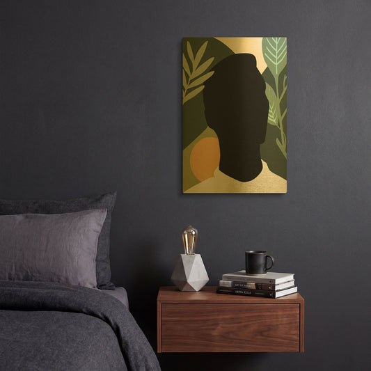 'Black Lives Matter-Tropical Man 2' By Sabrina Balbuena Gold Metal Wall Art