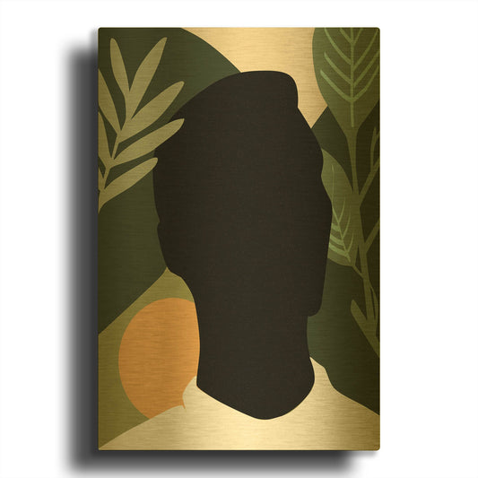 'Black Lives Matter-Tropical Man 2' By Sabrina Balbuena Gold Metal Wall Art