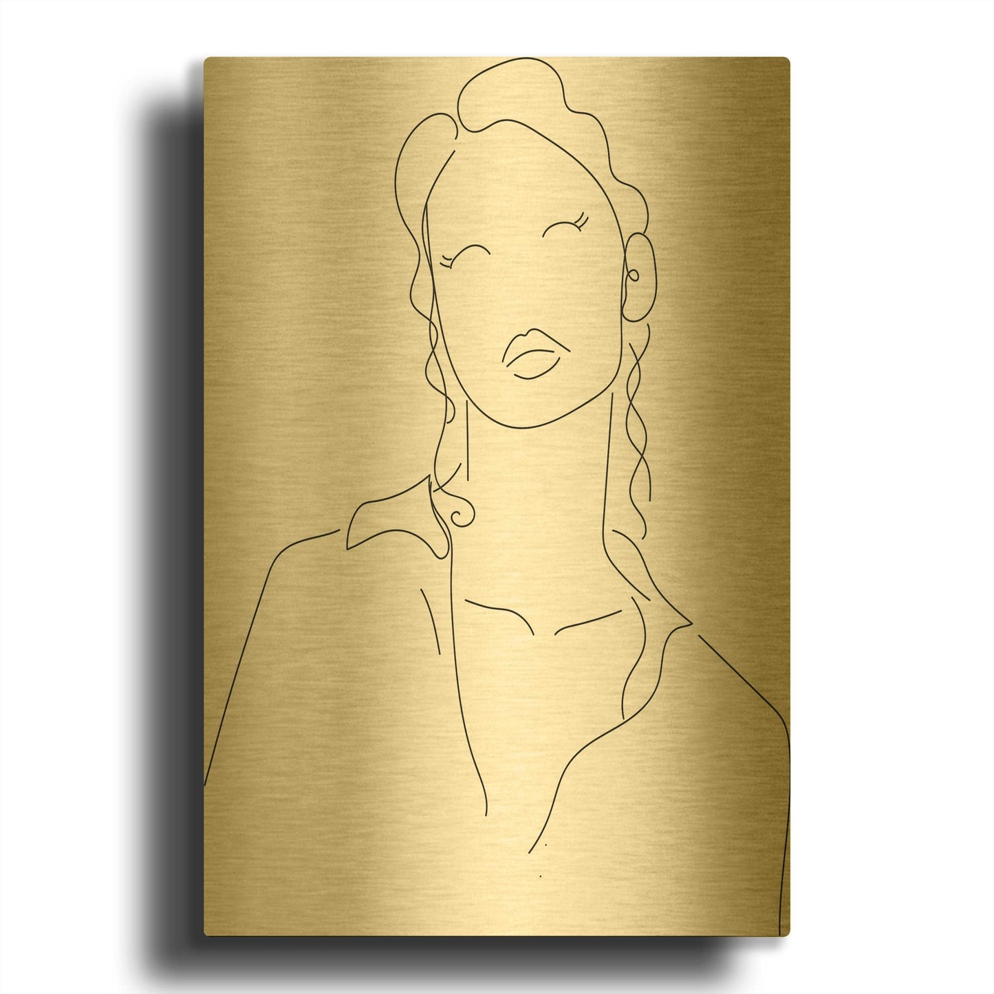 'Fashion Girl' By Sabrina Balbuena Gold Metal Wall Art