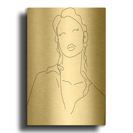 'Fashion Girl' By Sabrina Balbuena Gold Metal Wall Art