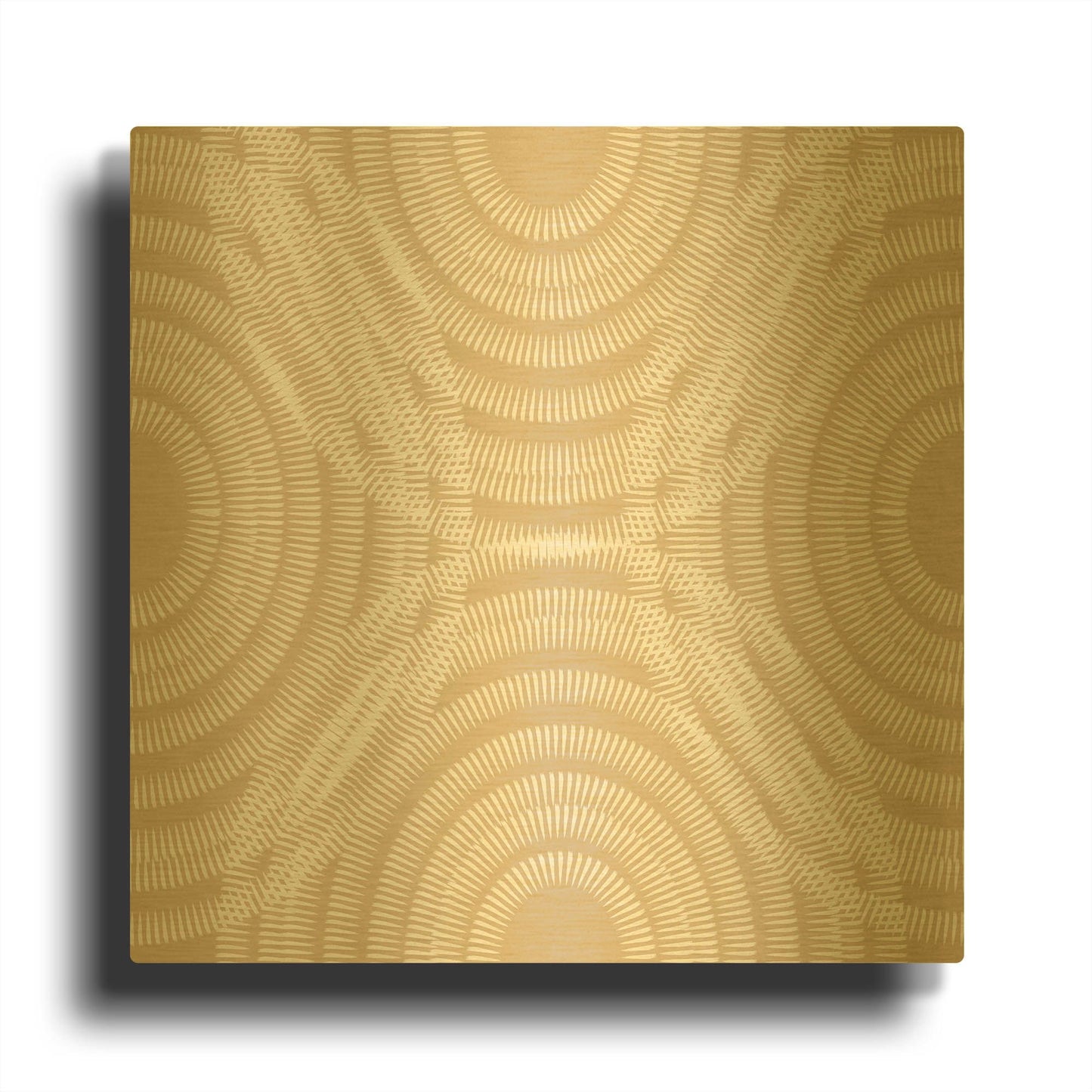'Blue And White Big Abstractred Woven Circles 2' By Sabrina Balbuena Gold Metal Wall Art