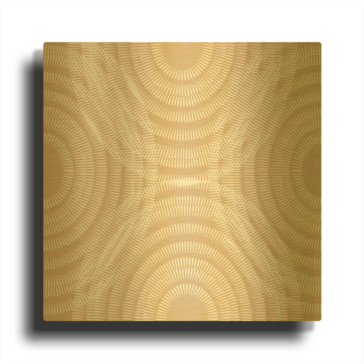 'Blue And White Big Abstractred Woven Circles 2' By Sabrina Balbuena Gold Metal Wall Art