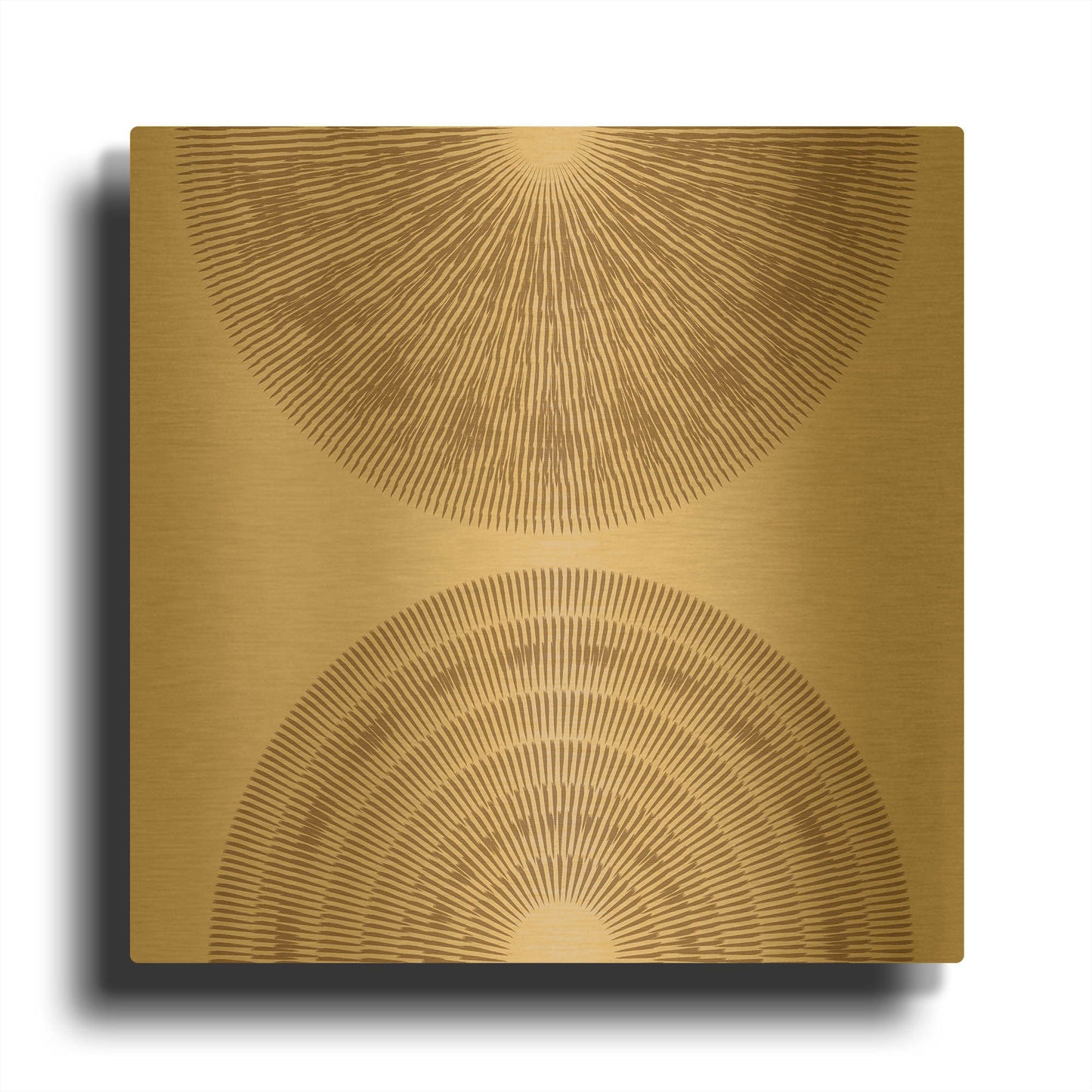 'Beige And Brown 2 Big Abstractred Woven Circles' By Sabrina Balbuena Gold Metal Wall Art