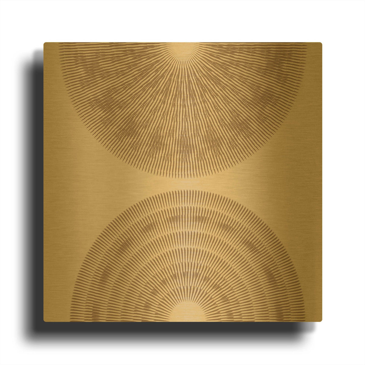 'Beige And Brown 2 Big Abstractred Woven Circles' By Sabrina Balbuena Gold Metal Wall Art