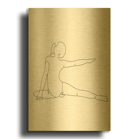 'Gymnastic Girl' By Sabrina Balbuena Gold Metal Wall Art