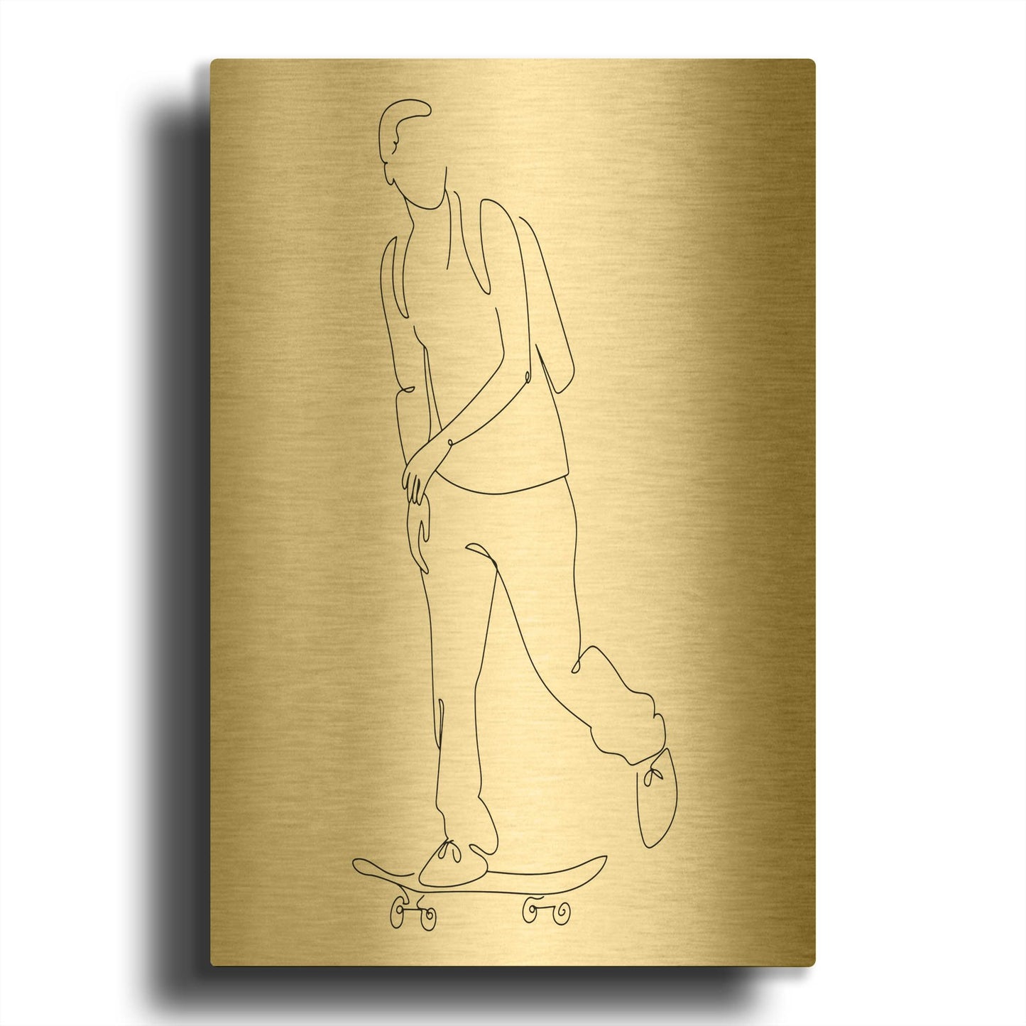 'Skater' By Sabrina Balbuena Gold Metal Wall Art