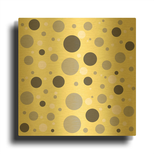 'Fade To Grey Dark And Light Grey And White Dots' By Sabrina Balbuena Gold Metal Wall Art