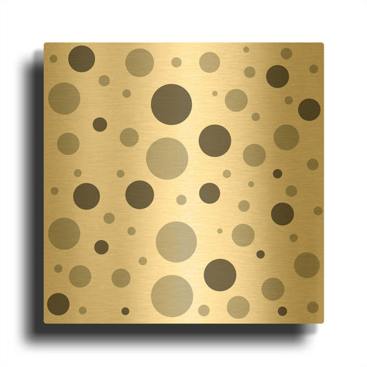 'Fade To Grey Dark And Light Grey Dots' By Sabrina Balbuena Gold Metal Wall Art