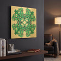'Nature And Outdoor Green Leaves' By Sabrina Balbuena Gold Metal Wall Art