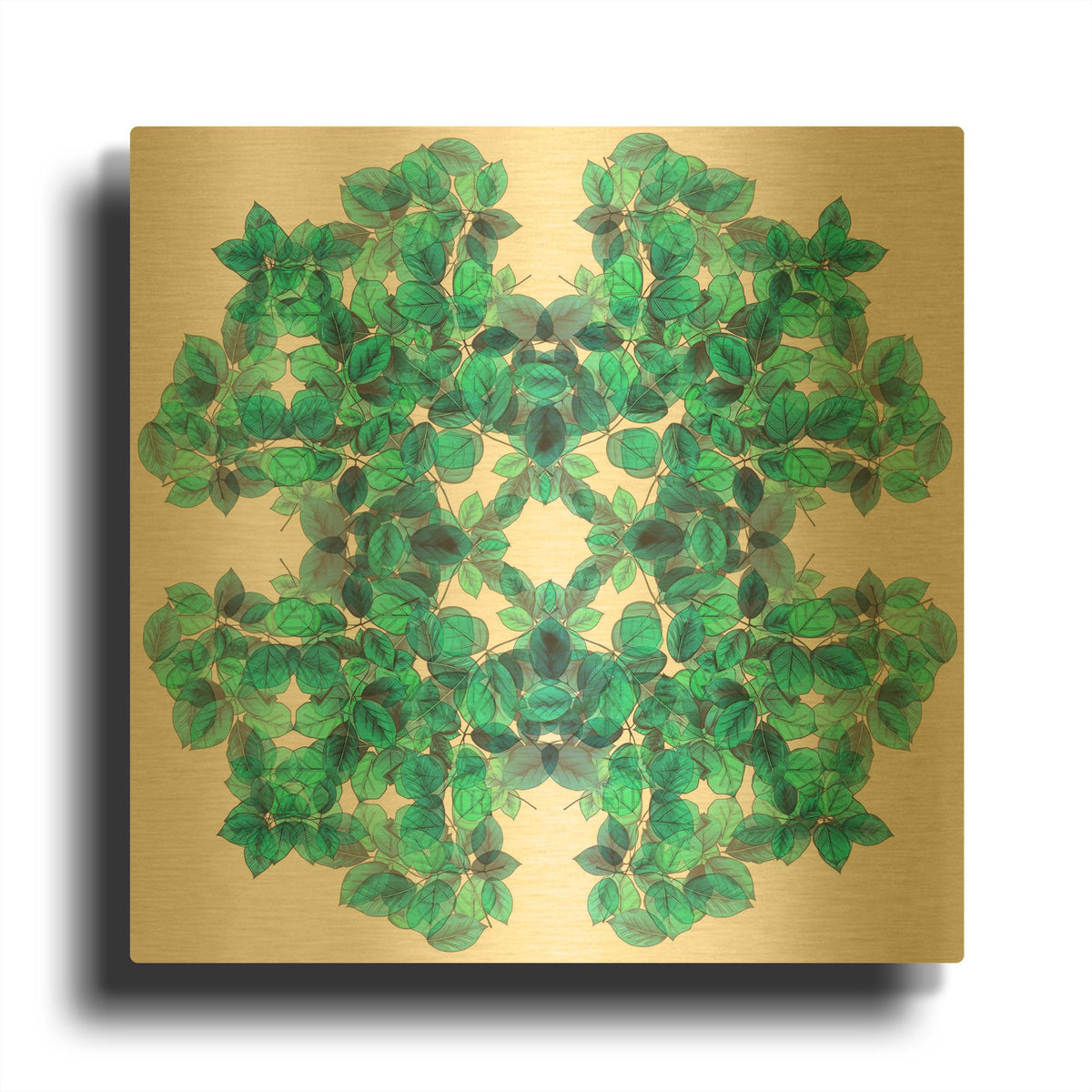 'Nature And Outdoor Green Leaves' By Sabrina Balbuena Gold Metal Wall Art