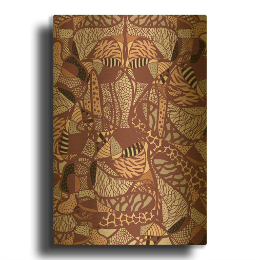 'Colourful Abstract Brown Earth Fluctuation' By Sabrina Balbuena Gold Metal Wall Art