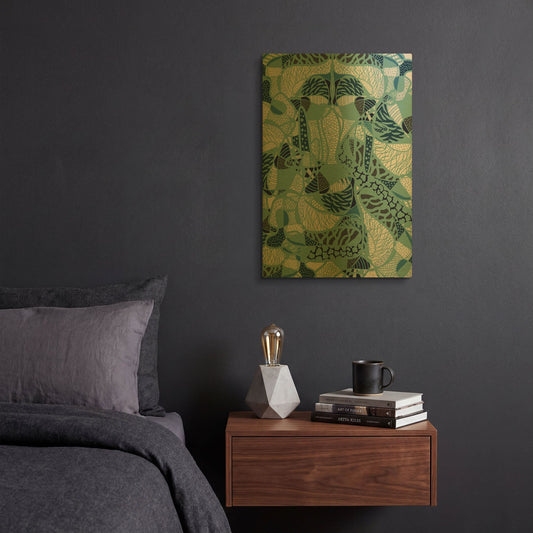 'Colourful Abstract Blue Earth Fluctuation' By Sabrina Balbuena Gold Metal Wall Art