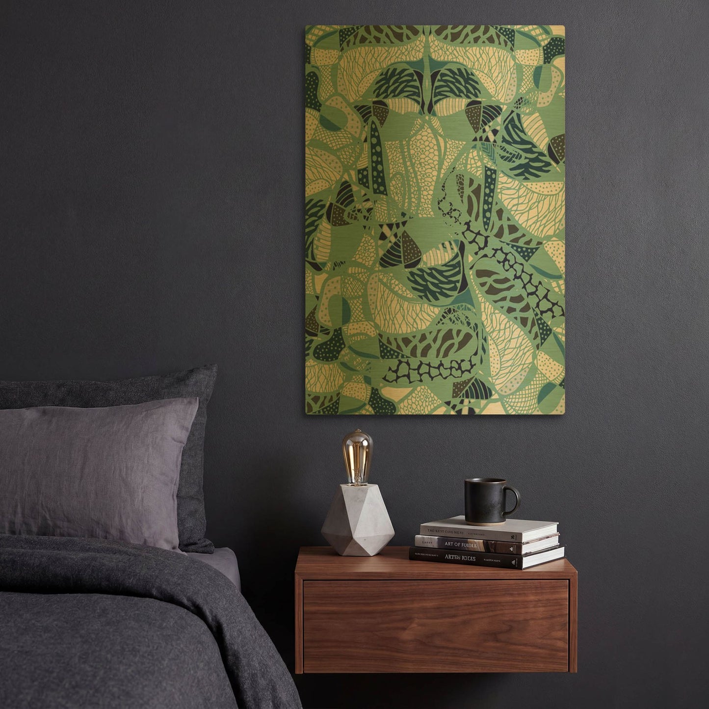 'Colourful Abstract Blue Earth Fluctuation' By Sabrina Balbuena Gold Metal Wall Art