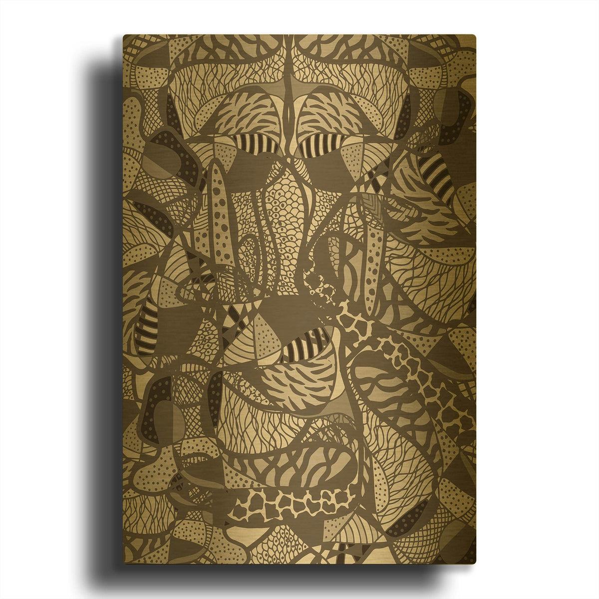 'Colourful Abstract Neutral Earth Fluctuation' By Sabrina Balbuena Gold Metal Wall Art