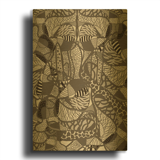 'Colourful Abstract Neutral Earth Fluctuation' By Sabrina Balbuena Gold Metal Wall Art