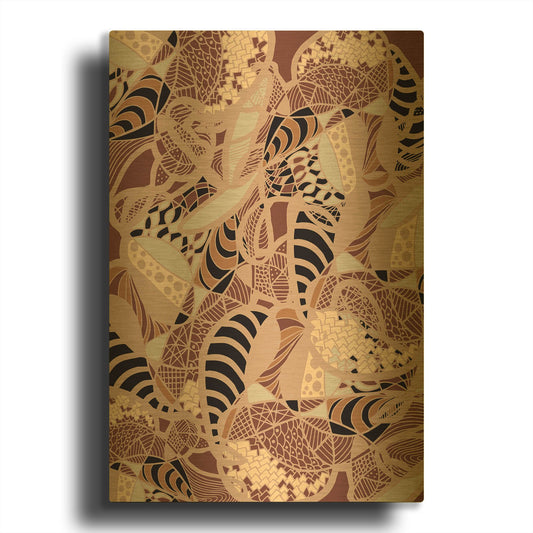 'Colourful Abstract Earth Fluctuation' By Sabrina Balbuena Gold Metal Wall Art