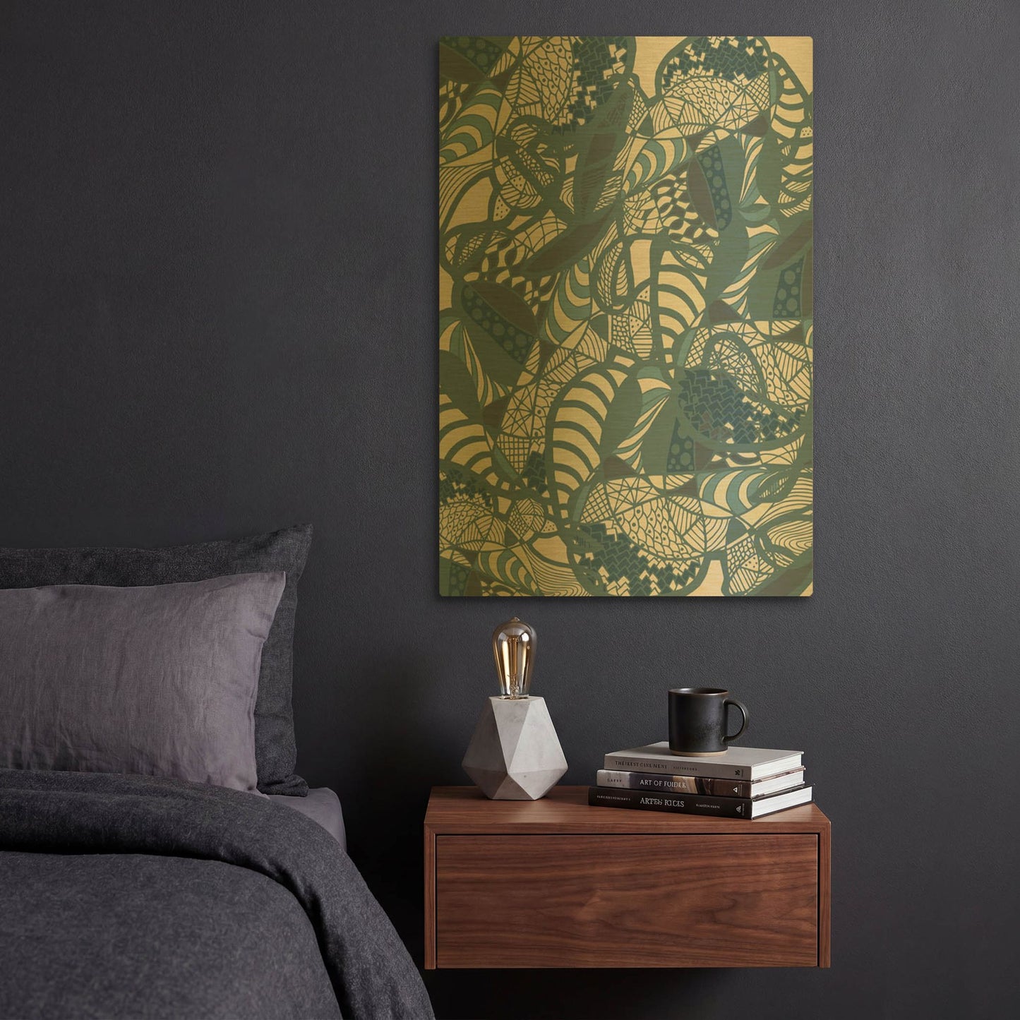 'Colourful Abstract Blue Earth Fluctuation 2' By Sabrina Balbuena Gold Metal Wall Art