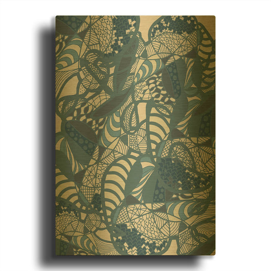 'Colourful Abstract Blue Earth Fluctuation 2' By Sabrina Balbuena Gold Metal Wall Art