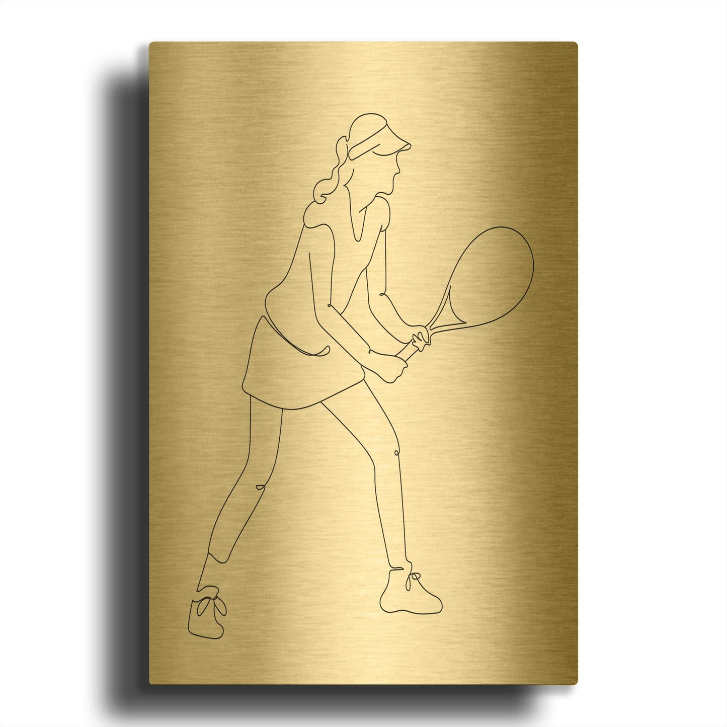 'Tennis Player' By Sabrina Balbuena Gold Metal Wall Art