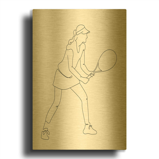 'Tennis Player' By Sabrina Balbuena Gold Metal Wall Art