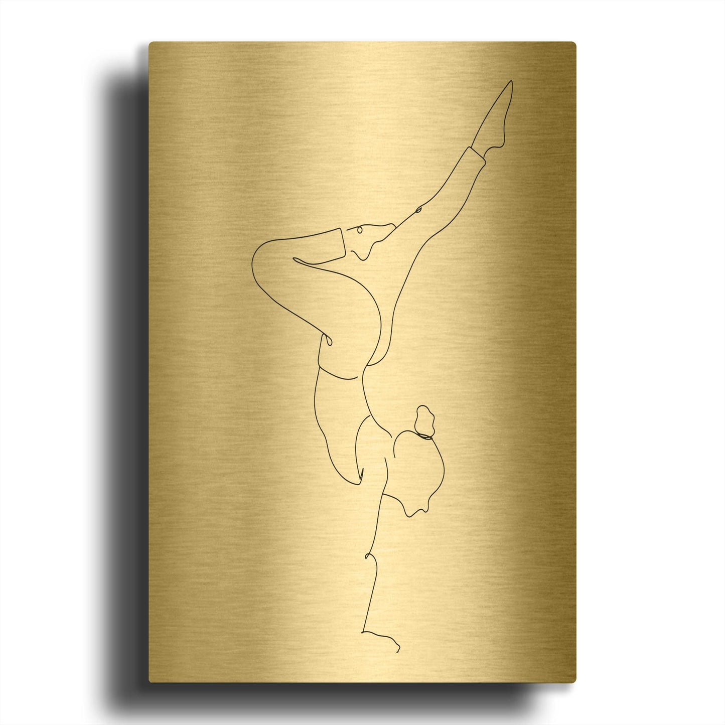 'Yoga Girl' By Sabrina Balbuena Gold Metal Wall Art