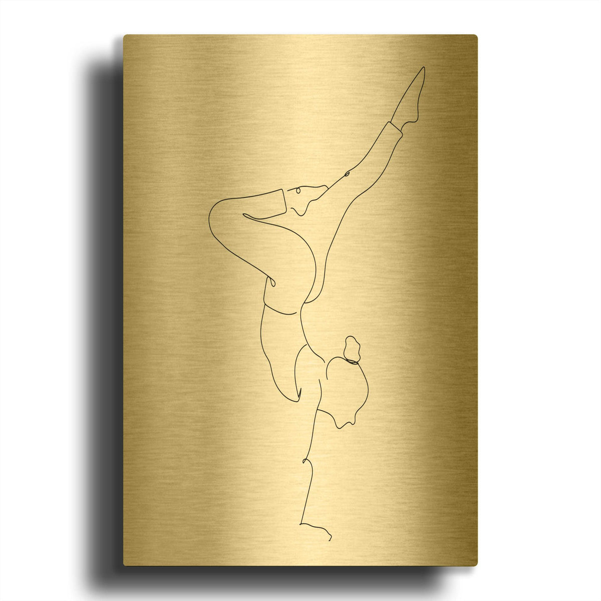 'Yoga Girl' By Sabrina Balbuena Gold Metal Wall Art