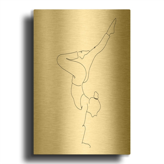 'Yoga Girl' By Sabrina Balbuena Gold Metal Wall Art